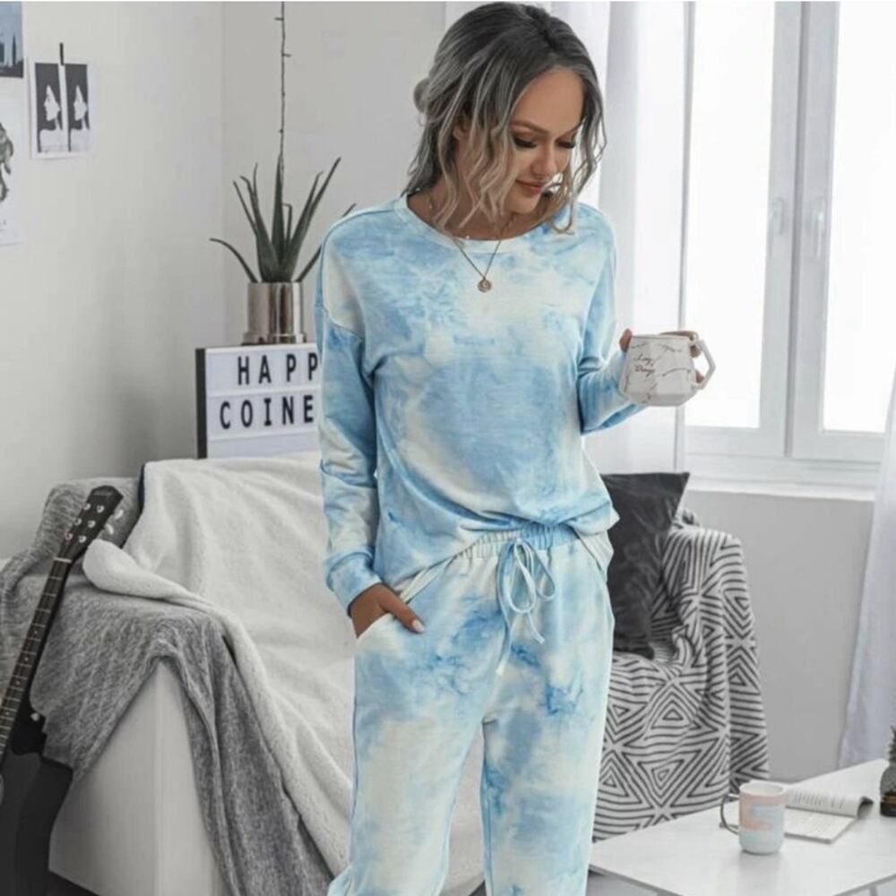 Hope Horizon Tie Dye Lounge Set XL Blue/Gray White